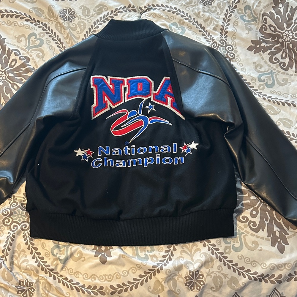Black Leather National Champion Jacket